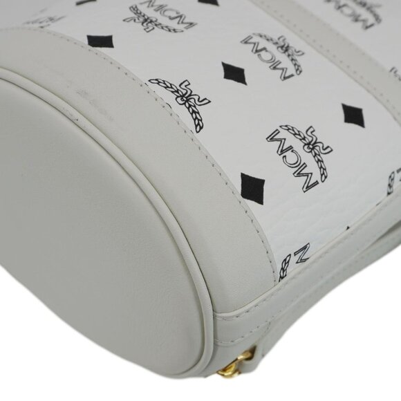 MCM  Aren Mini Visetos Canvas Chain Backpack White main image 14